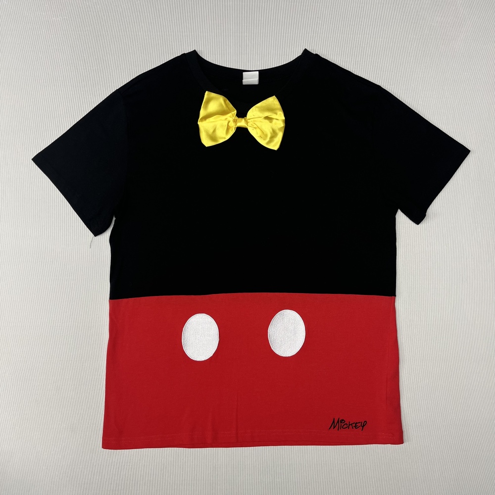 Spirit Shirt Womens L Multicolor Mickey Mouse Bow Costume Halloween Tee
